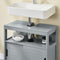SoBuy FRG128-SG - Wastafelonderkast - 2 Schuifdeuren 1 Open Plank - Grijs 60x60x30cm