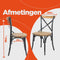 Alterego Cottage Mini Barkruk - Zwart Verouderde Walnoten Afwerking - 47x50x100cm