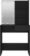 vidaXL - Kaptafel - met - LED-verlichting - 74,5x40x141 - cm - zwart