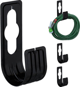 Merkloos - Tuinslanghouder - Set van 4 - Voor slang tot 30 m - Zwart (4 stuks)