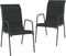 vidaXL - Tuinstoelen - 2 - st - staal - en - textileen - zwart
