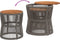 vidaXL Tuinbijzettafels 2 st met houten blad poly rattan grijs