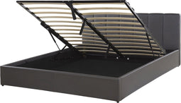 DREUX - Bed met opbergruimte - Donkergrijs - 160 x 200 cm - Kunstleer