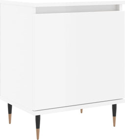 vidaXL - Nachtkastje - 40x30x50 - cm - bewerkt - hout - hoogglans - wit