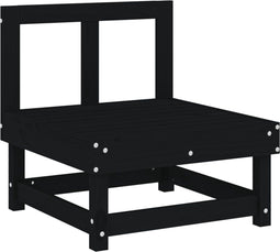 vidaXL - Tuinmiddenbank - massief - grenenhout - zwart
