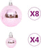 vidaXL - 65-delige - Kerstballenset - roze/rood/wit