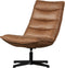 WOOOD Nika Draaifauteuil - Leerlook - Cognac - 92x65x92