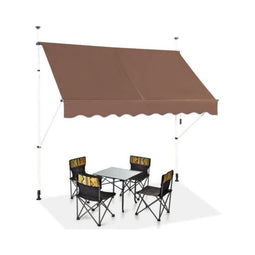 Coast Oprolbaar Zonnescherm 200cm – Hoogte Verstelbaar 200-300cm – Bruin – Aluminium Frame & UV-best