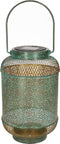 Anna's collection Solar lantaarn - turquoise - metaal - 16 x 26 cm