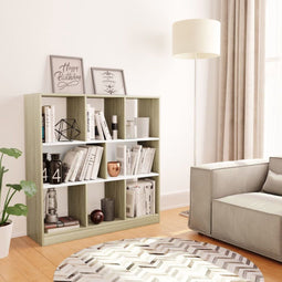 vidaXL - Boekenkast - 97,5x29,5x100 - cm - bewerkt - hout - wit - en - eikenkleurig