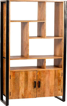 Livingfurn - Kabinetkast Nairobi - 110x180 - Mangohout en Gecoat Staal