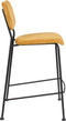 Zuiver Benson Barkruk - Zithoogte 65 Cm - Set Van 2 - Stof Okergeel - Zwart Metalen Frame