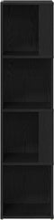 vidaXL - Boekenkast - Zwart - Eiken - 33x33x132 - cm - Bewerkt - Hout