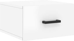 vidaXL - Nachtkastje - wandgemonteerd - 35x35x20 - cm - hoogglans - wit