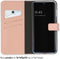 Selencia Hoesje Geschikt voor Samsung Galaxy A14 (5G) Hoesje Met Pasjeshouder - Selencia Echt Lederen Bookcase - roze