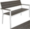 tectake® - Tuinbank - 2-zitsbank met aluminium frame en polywood latten - Max. 250kg - lichtgrijs/wit