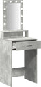 vidaXL - Kaptafel - met - LED-verlichting - Betonnen - Grijs - 50x41x140 - cm