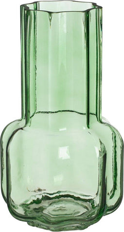 Mica Decorations Missouri Vaas - Glas - Geribbelde afwerking - Groen