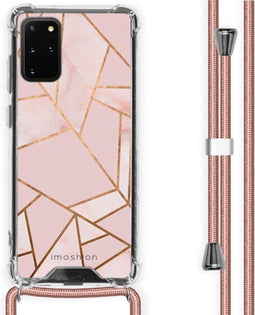 iMoshion Hoesje Geschikt voor Samsung Galaxy S20 Plus Hoesje Met Koord - iMoshion Design Hoesje met Koord - Goud / Roze / Pink Graphic