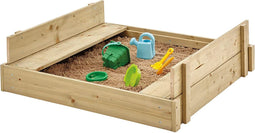 TP Play - Zandbak met deksel - 100 x 90 x 27 cm - Houtkleurig
