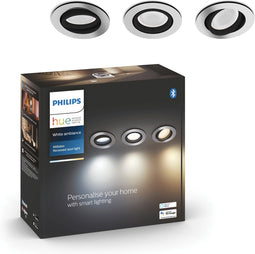Philips Hue Milliskin - Inbouwspot - Warm- tot koelwit licht - Wit (3-pack)