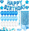Feestio Ballonnen - Verjaardag Versiering Set - Tafelkleed Slingers Helium Blauw