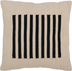 J-Line kussen Strepen Midden - katoen - wit/zwart