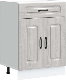 vidaXL - Keuken - onderkast - Kalmar - bewerkt - hout - grijs - sonoma - eiken