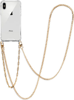 iMoshion Hoesje Geschikt voor iPhone Xs / X Hoesje Met Koord - iMoshion Backcover met koord + armband - Ketting - goud