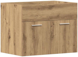 vidaXL - Wastafelkast - 60x38,5x46 - cm - bewerkt - hout - artisanaal - eikenkleur