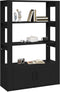 vidaXL - Dressoir - 80x30x119,5 - cm - bewerkt - hout - zwart