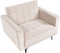 ABERDEEN - Fauteuil - Lichtbeige - Fluweel