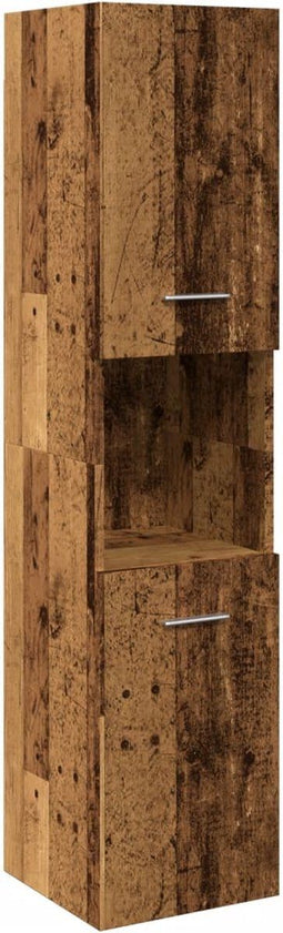 vidaXL - Badkamerwandkast - 30x30x130 - cm - bewerkt - hout - oud - houtkleurig