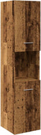 vidaXL - Badkamerwandkast - 30x30x130 - cm - bewerkt - hout - oud - houtkleurig