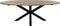 Tuintafel ovaal - 220x110x76 - Naturel - Oud teakhout/metaal