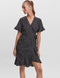 VERO MODA VMHENNA - Wrap jurk - Korte mouwen met ruche details - Blauw - Dames - Maat XS