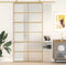 vidaXL - Schuifdeur - 102,5x205 - cm - mat - ESG-glas - en - aluminium - goudkleurig