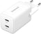 Intenso W40CC - Oplader - 2x USB-C 40W GaN - Wit