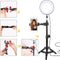6 '' selfie-ringlicht met statief, usb stroomkabel en mobiele telefoonhouder voor livestream-make-up YouTube-videoportretfotografie - mini-LED-camera-ringlicht met balhoofd voor iPhone 11 Xs Max XR - Beauty Light 3 lichtmodi dimbaar + Tripod
