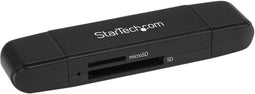 Startech.com SDMSDRWU3AC - Geheugenkaart lezer/schrijver - USB 3.0 USB-C USB-A - Zwart