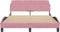 vidaXL - Bedframe - met - hoofdeinde - zonder - matras - 140x190 - cm - fluweel - roze