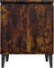vidaXL - Nachtkastjes - met - metalen - poten - 40x30x50 - cm - gerookt - eikenkleurig