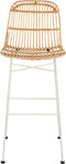 J-Line Barstoel Ema Rotan/Metaal Naturel/Wit