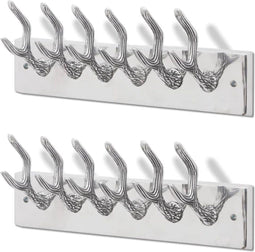vidaXL - Kapstokken - 2 - st - aluminium - zilverkleurig