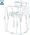 Eugad Douchestoel - Max. 130 kg - In hoogte verstelbaar - 47 x 39 x 84 cm - Blauw / Wit