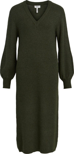 OBJECT - OBJMALENA L/S KNIT DRESS NOOS - Maat M - Ribstof - Met stretch