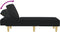 vidaXL - Chaise - longue - stof - zwart