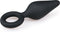 Zwarte buttplug met trekring - medium