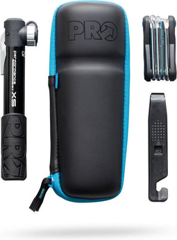 PRO Tool Capsule Combi Pack met Minitool 10 - Performance aluminium Minipomp - bandenlichters in luxe zwarte PU capsule - geen geluid onderweg - Top kwaliteit van Shimano