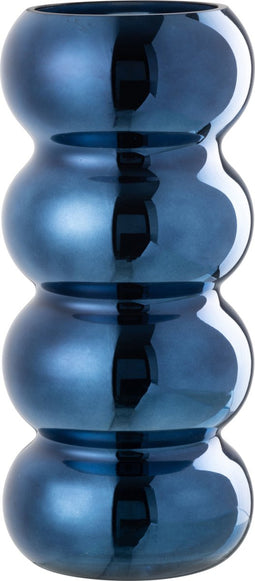 J-Line vaas Rups - glas - blauw - 30 cm hoog